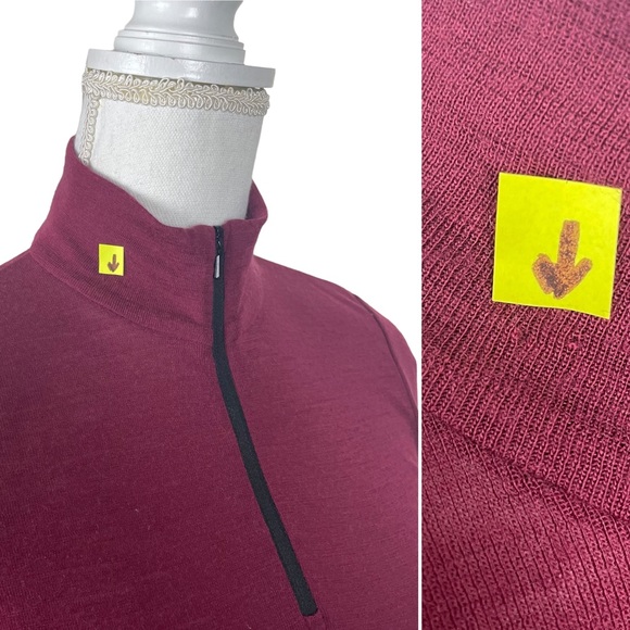 Icebreaker Bodyfit Basics 200 1/4 Zip Top Maroon Small - Picture 10 of 10